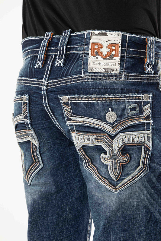 Rock Revival Men's Straight Fit Jeans 32"