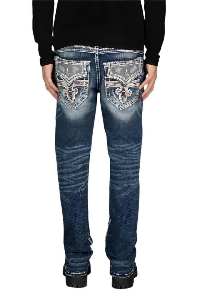 Rock Revival Men's Straight Fit Jeans 32"