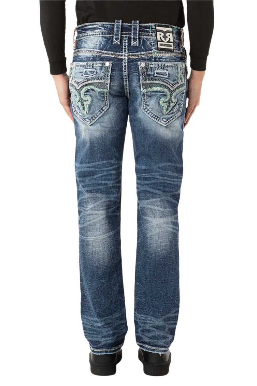 Rock Revival Men's Straight Fit Jeans 32"