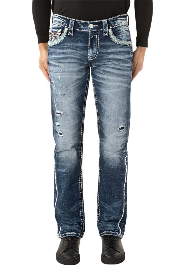 Rock Revival Men's Straight Fit Jeans 32"