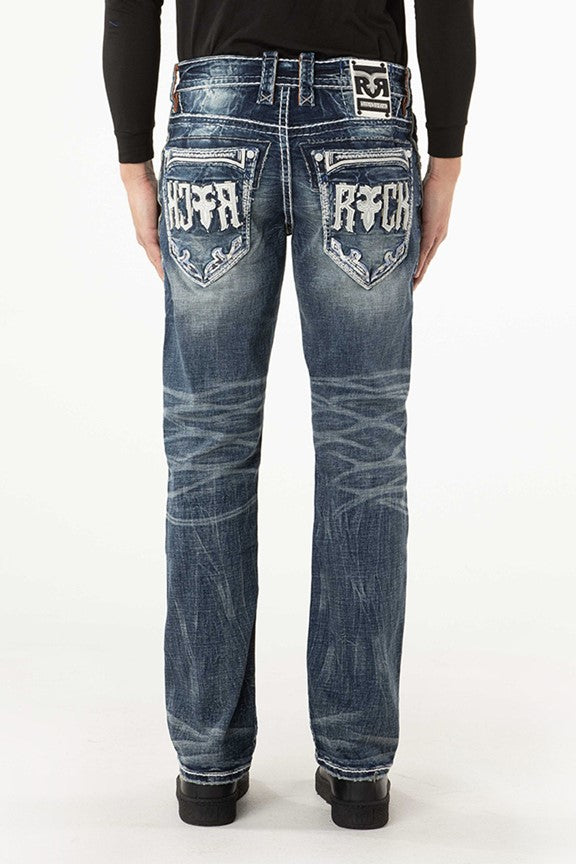 Rock Revival Men's Straight Fit Jeans 32"