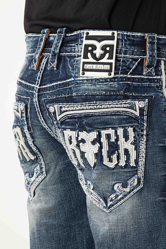 Rock Revival Men's Straight Fit Jeans 32"